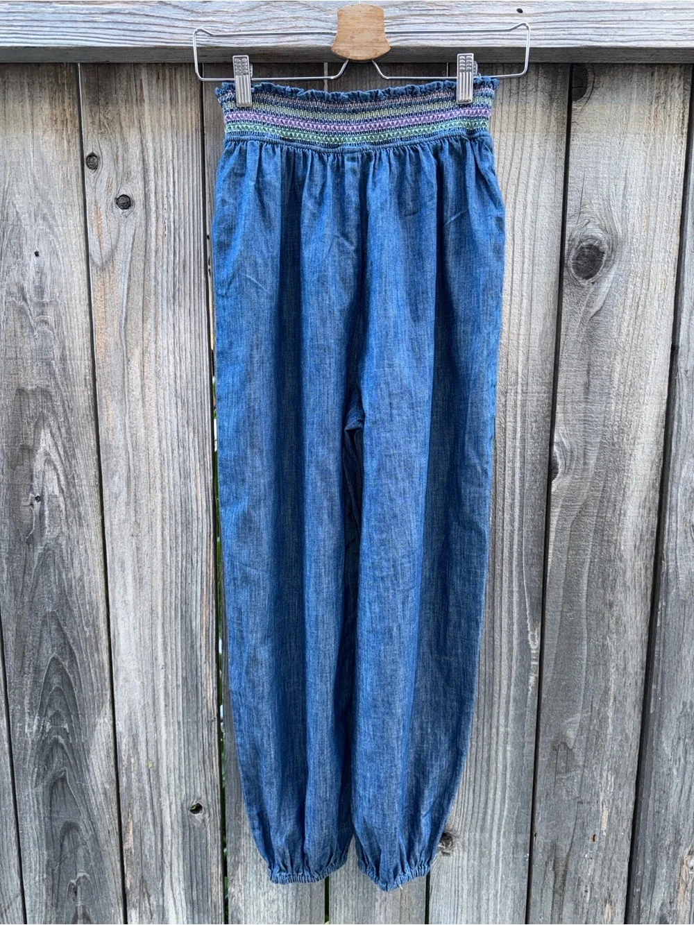 Zimmermann Denim Shirred Tallow Jeans Size 12